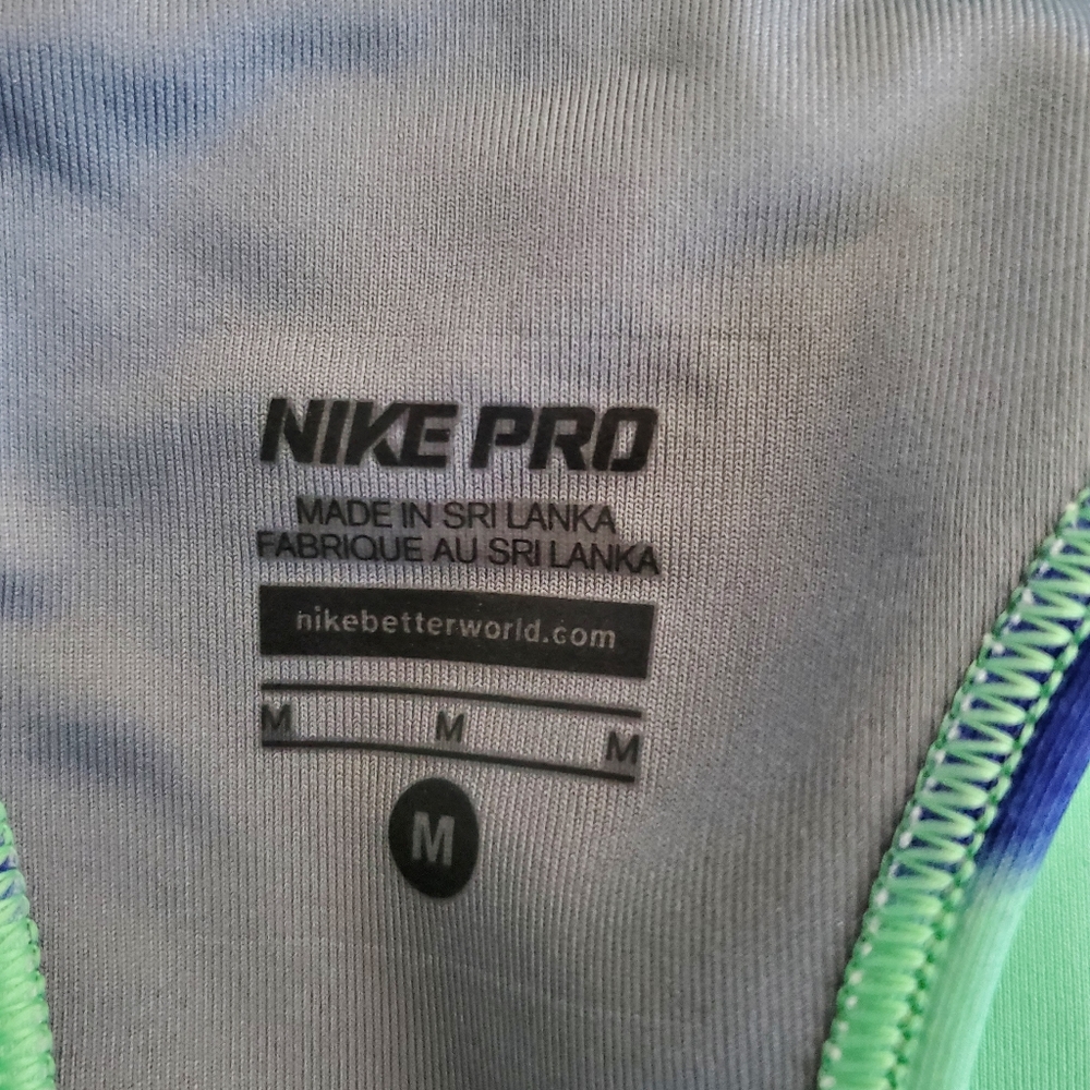 Nike Workout Bra Top Tie Dye Green & Blue Medium - Picture 8 of 8